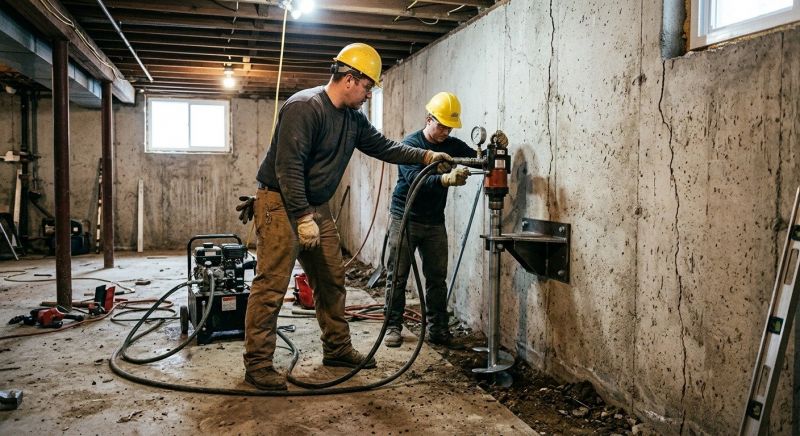 Basement Stabilization in Brookline, MA