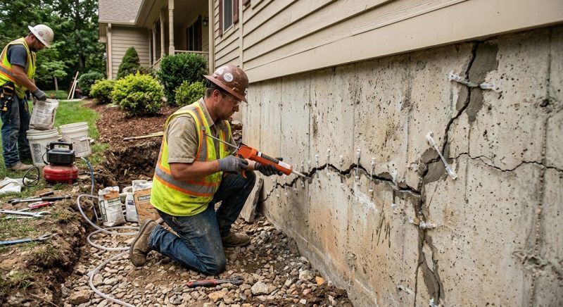 Cracked Foundation Repair in Burlington, MA