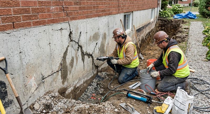 Cracked Foundation Repair in Marlborough, MA