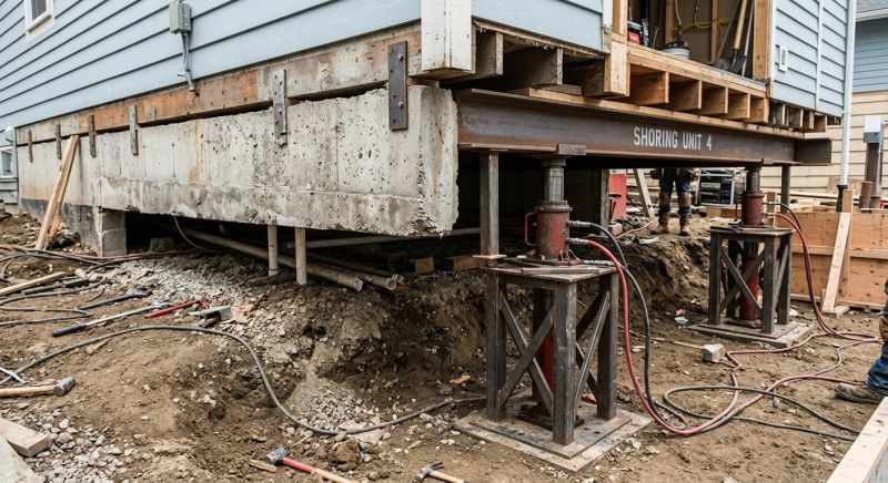 Foundation Jacking in Burlington, MA
