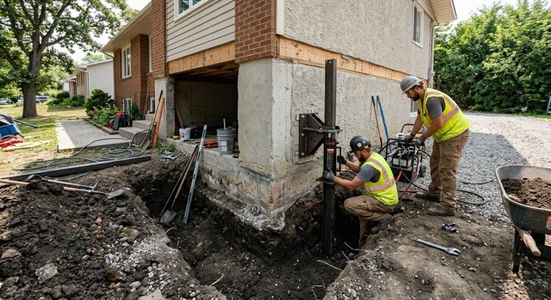Foundation Pier Repair in Brookline, MA
