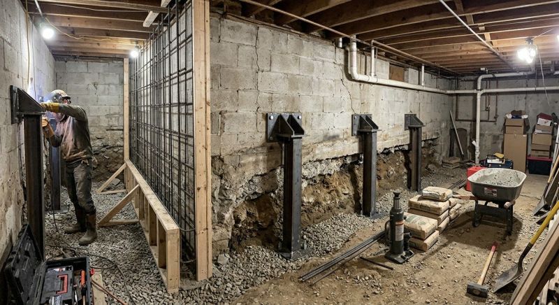 Foundation Stabilizing in Brookline, MA