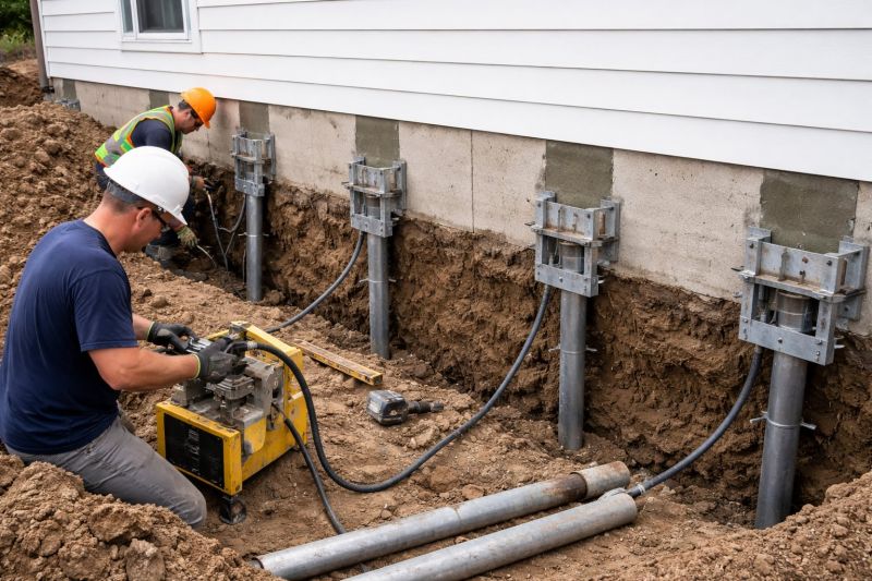 Helical Piers Installation in Brookline, MA