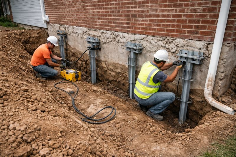 Helical Piers Installation in Brookline, MA