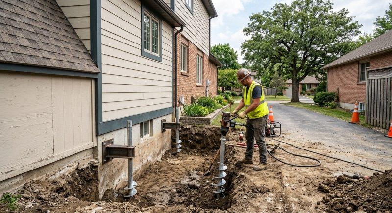 Helical Pile Installation in Brookline, MA
