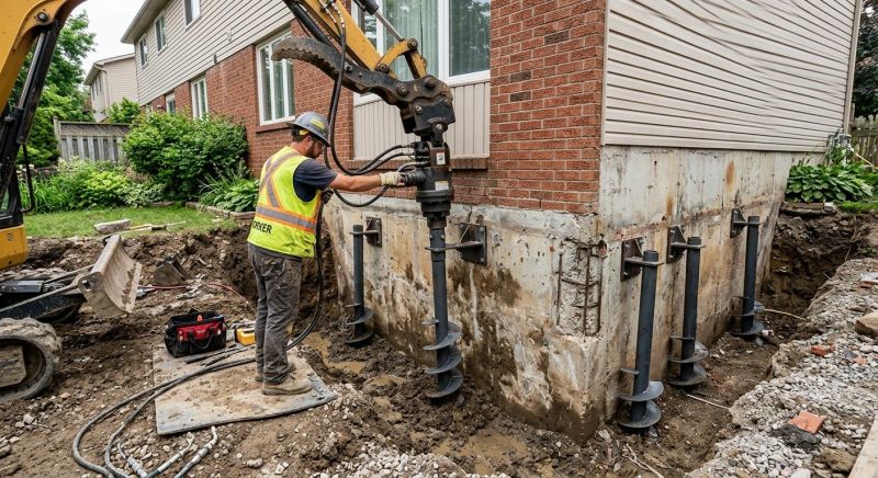 Helical Pile Installation in Brookline, MA