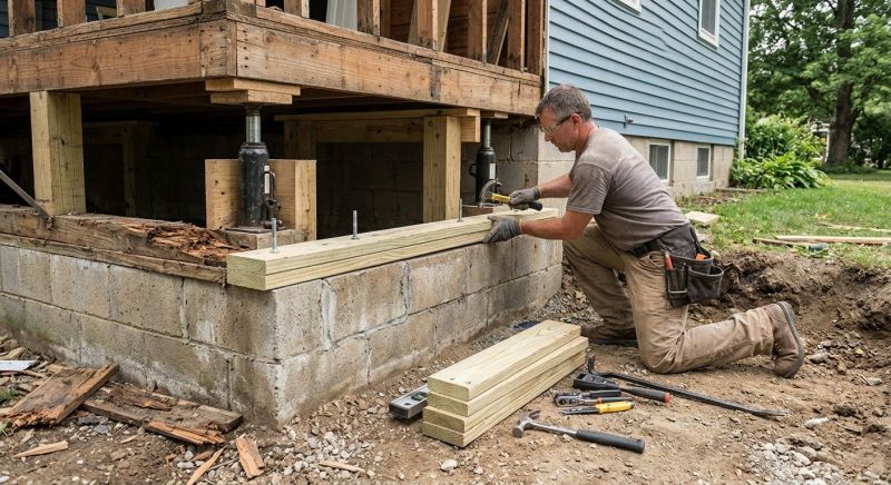 House Foundation Repair in Dedham, MA