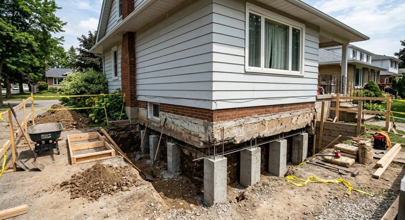 House Underpinning in Brookline, MA
