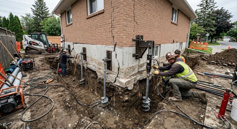 Sinking Foundation Repair in Arlington, MA