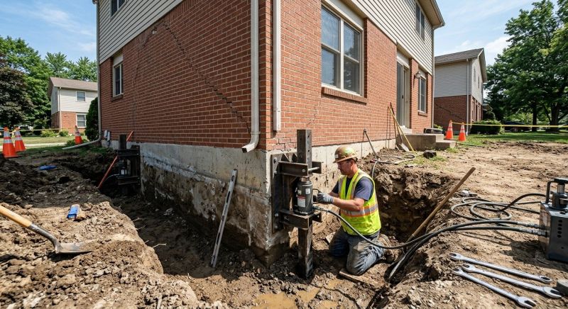 Sinking Foundation Repair in Beverly, MA