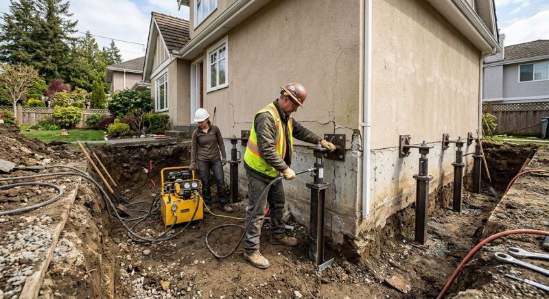 Sinking Foundation Repair in Everett, MA