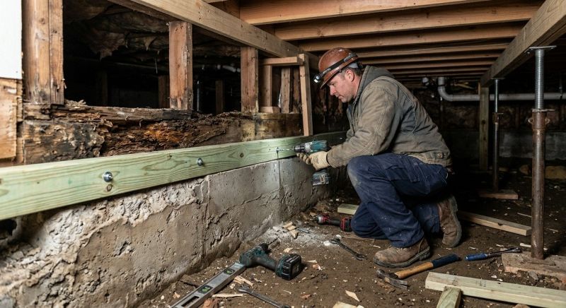 Sinking Foundation Repair in Hingham, MA